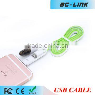 Colorful Flat cord 2 in 1 usb cable for iphone Samsung Huawei OPPO MEIZU