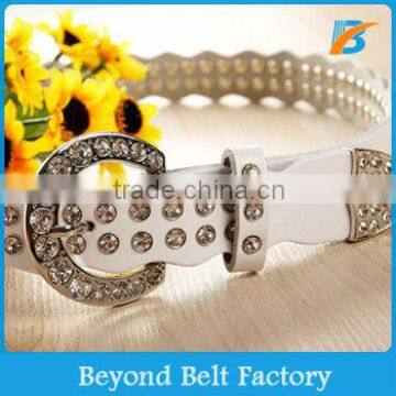Ladies' Fashion White Western Rhinestone Belt