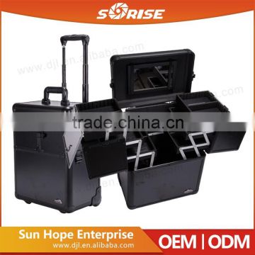 Wholesale Extra-Thick Aluminum Makeup Train Case Aluminum Travel Case