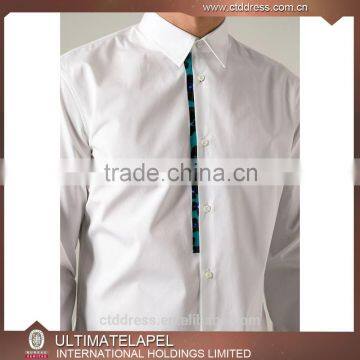 High quality 100% cotton white mens custom tailored fashion shirt for men