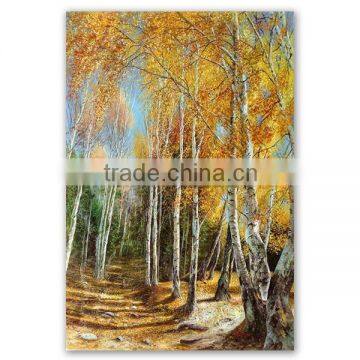 ROYIART Original Birch forest Oil Painting on Canvas of Wall Art #MR003