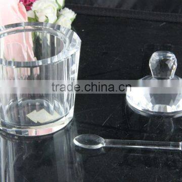 crystal jar ,crystal ice cream pot with spoon,crystal snack jars