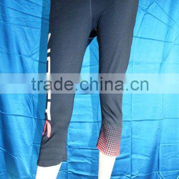 Transfer Logo print wholesale Yoga ladies capri trousers