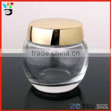 Wholesale Face Cream Jar Bubble Round Glass Cosmetics Bottle With Lid