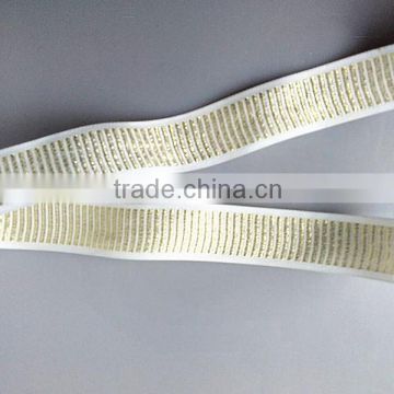 Golden the latest designed fabrics jacquard decorative webbing for shoes and hat