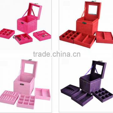 2013 new style professional jewellery gift box Wholesale with Mirror drawer