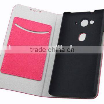 Leather flip case for Alcatel one touch pop c3