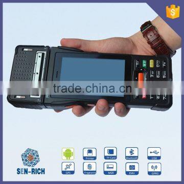 Android Handheld POS with Fingerprint,1D/2D,GPRS,3G,Camera,Bluetooth,GPS,IP65