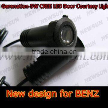 5w cree auto on/off/deplay led door courtesy lights for benz white color led door lamp car welcome light with logo