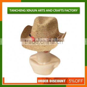 Mens Natural Lala Straw Hat Cowboy Hat