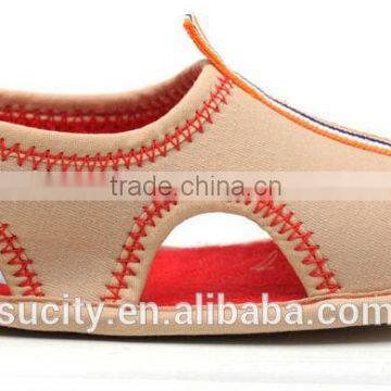 2014 New Designs Flat Fabric Baby Barefoor Sandals