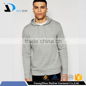 Custom made supplier 100% cotton grey pull over men blank hoodies with no labels