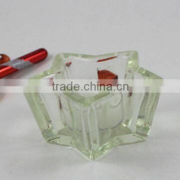 2016 glass gift with star shape tealight candle holders