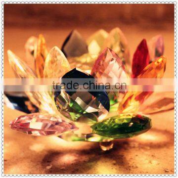 Polished Iridescent Crystal Lotus Flower For Prom Decoration