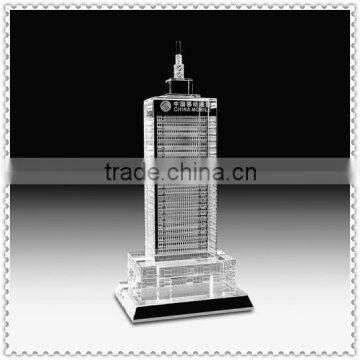 Customized Laser Glass Building Ornaments For Company Decorations