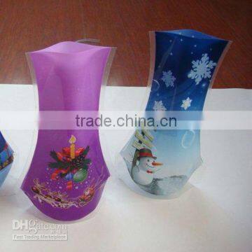 2013 decorate plastic foldable flower vase