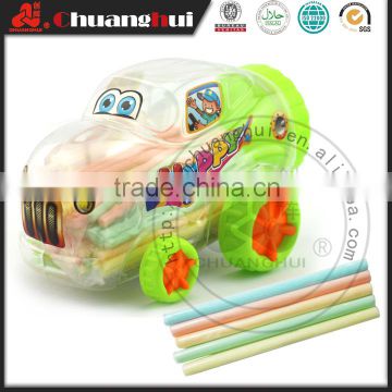 Cartoon SUV Car Bottle with CC Candy / CC Straw Candy in SUV Car Jar