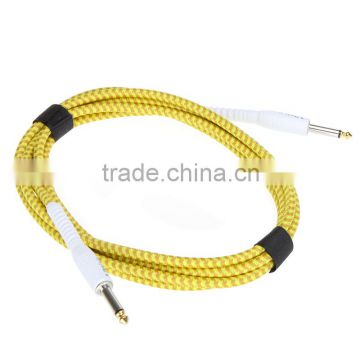 3M/10ft Yellow Cloth Braided Tweed Guitar Cable Cord