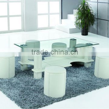 Fashion design MDF cover PVC coffee table