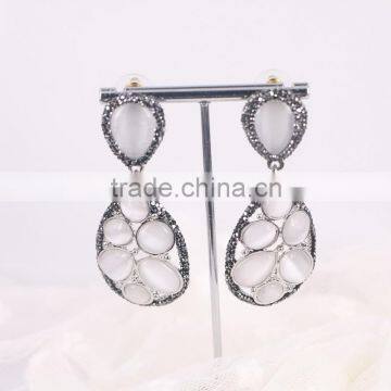 Generous Gemstone Earring Designs Pave Crystal Rhinestone Druzy Stud Earring For Women