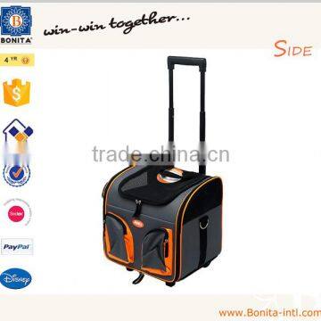 2016 Wholesale dog trolley carrier cat trolley pet carrier bag with wheel