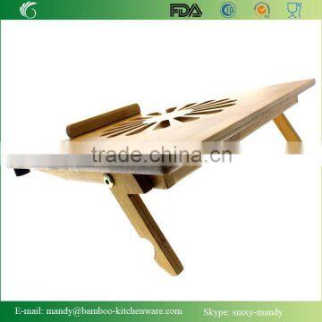 Natural Eco-Friendly Bamboo Cooling Vented Laptop Desk/Table Stand Up photo-5