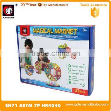 Hot selling magnetic building blocks with small packing Magnetic blocks 52pcs