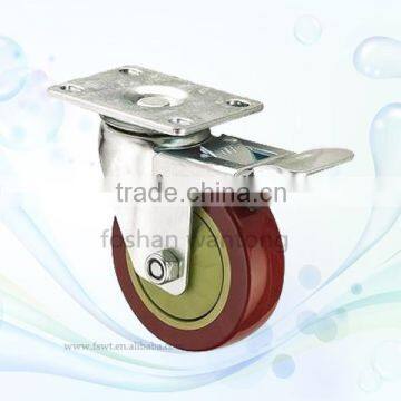Medium Duty Pu Furniture Wheel 100mm Threaded Stem Swivel Caster photo-3