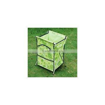 Printing Polyester Collapsible Fabric Clothes Basket With Metal Pipe