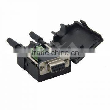 DB9 RS232 RS485 Female Connector With Backside Screw Connection