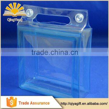 Transparent promotional waterproof cosmetic snap button clear pvc bag