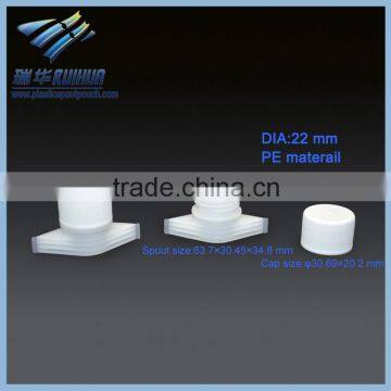 Shantou manufacturer liquid stand up bag plastic screw cap with spout