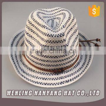 Unisex Paper Straw Cheap Fedora Hat Custom Logo Band/Ribbon/Rope Hat photo-3