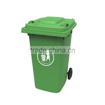 360L plastic trashcan with two wheels dustbin rubbish bin