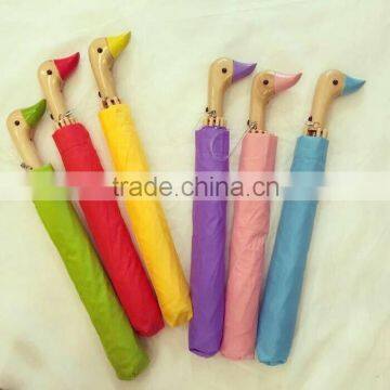 Pop Umbrella with Wooden Duck Head