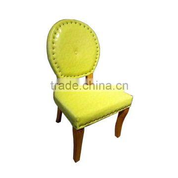 Solid wood frame high back pu dining chair for restaurant used