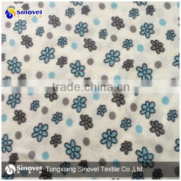 100% Polyester Flower printed fleece fabric