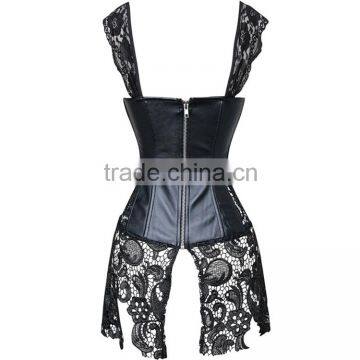 2016 Wholesale Brilliant Black Women's Sexy Lingerie Pvc Corset photo-2