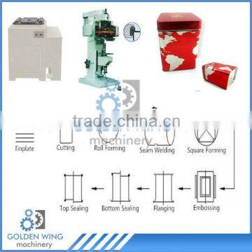 Semi-automatic 1-5 Liters Rectangular/Square Can Making Machine For Oil Can Chemical Drum Can