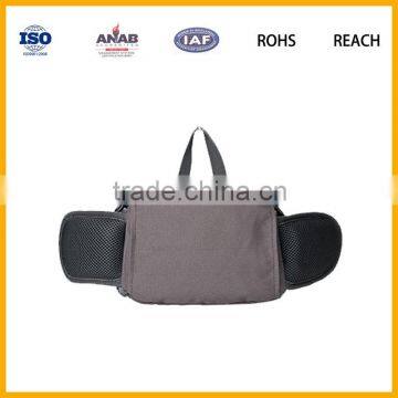 Fashionable Multilayer Nylon Material Cycling Zipper Waist Bag With Small Pocket for Mobile Phone photo-3