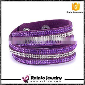 Germany Football Club Bling Crystal Purple White Wrap Crystal Bracelet