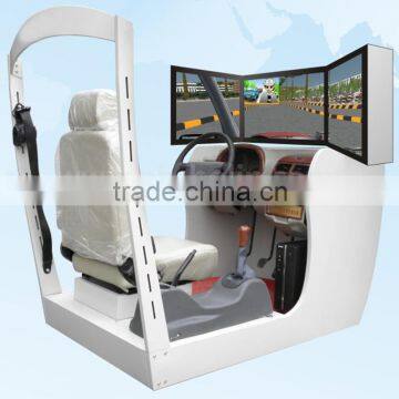 street view car driving simulator with 3 screens