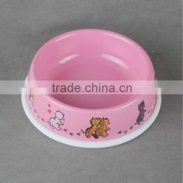 melamine pet dish in pink color