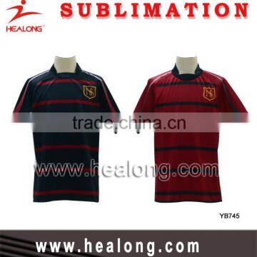 Wholesale OEM Team Set Sportswear Sublimated Cheap Striped Custom Rugby Jerseys Uniform photo-2