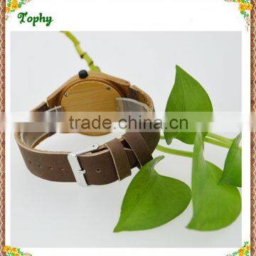 Brown genuine leather wooden watch wholeasale cheap price