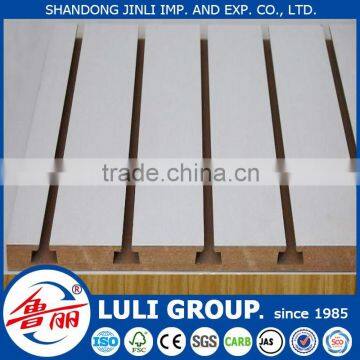 Slotted MDF board, slatted MDF,melamine slatwall MDF +Auminum