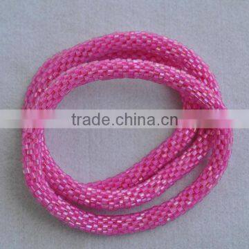 Hand Crochet Rollover Glass Bead Bracelets photo-3