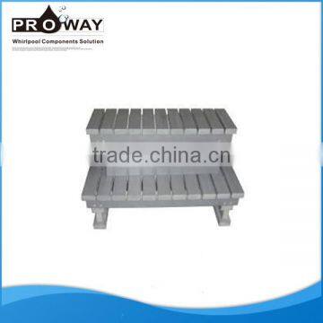 PS Material Panel Hot Tub Two Tier Steps With Drawer Plastic Swim Pool Tub Composite Side Wood Plastic Foot Step Of Tub