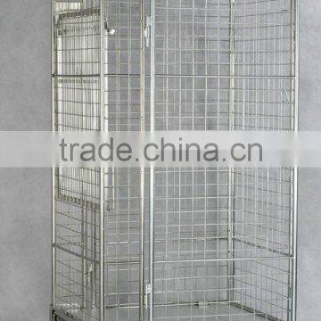 Folding security roll container (welded mesh container trolley)