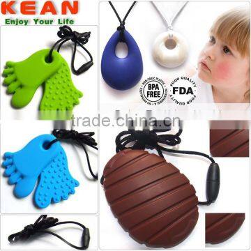 High Meet FDA and LFGB Level Silicone Necklace Baby Teething Pendant photo-6